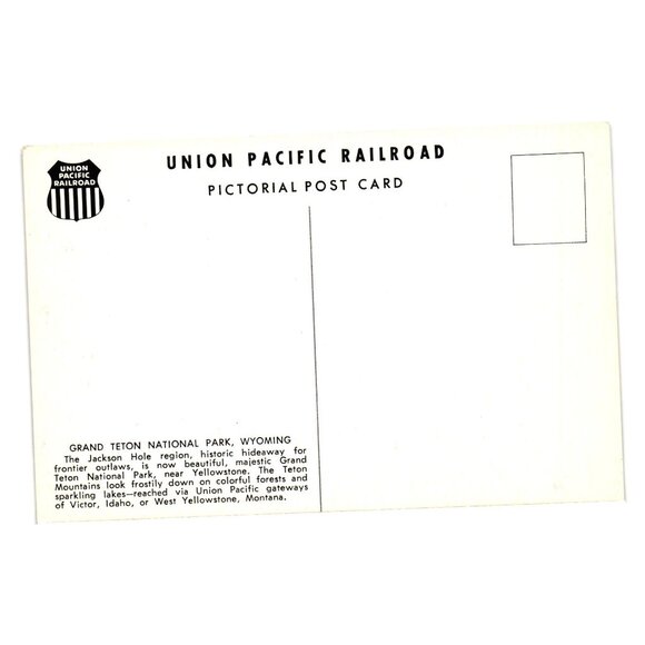 Union Pacific Railroad Grand Teton Wyoming Vintage Pictorial Postcard Scenic - Picture 2 of 2